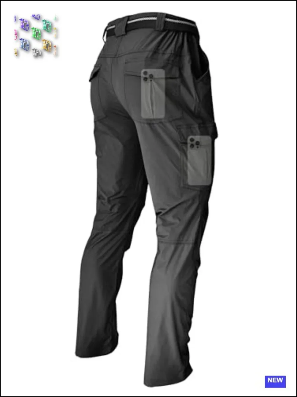 Men's Lightweight Quick Dry Water Resistant 4-Way Stretch Hiking Cargo Pants 6
